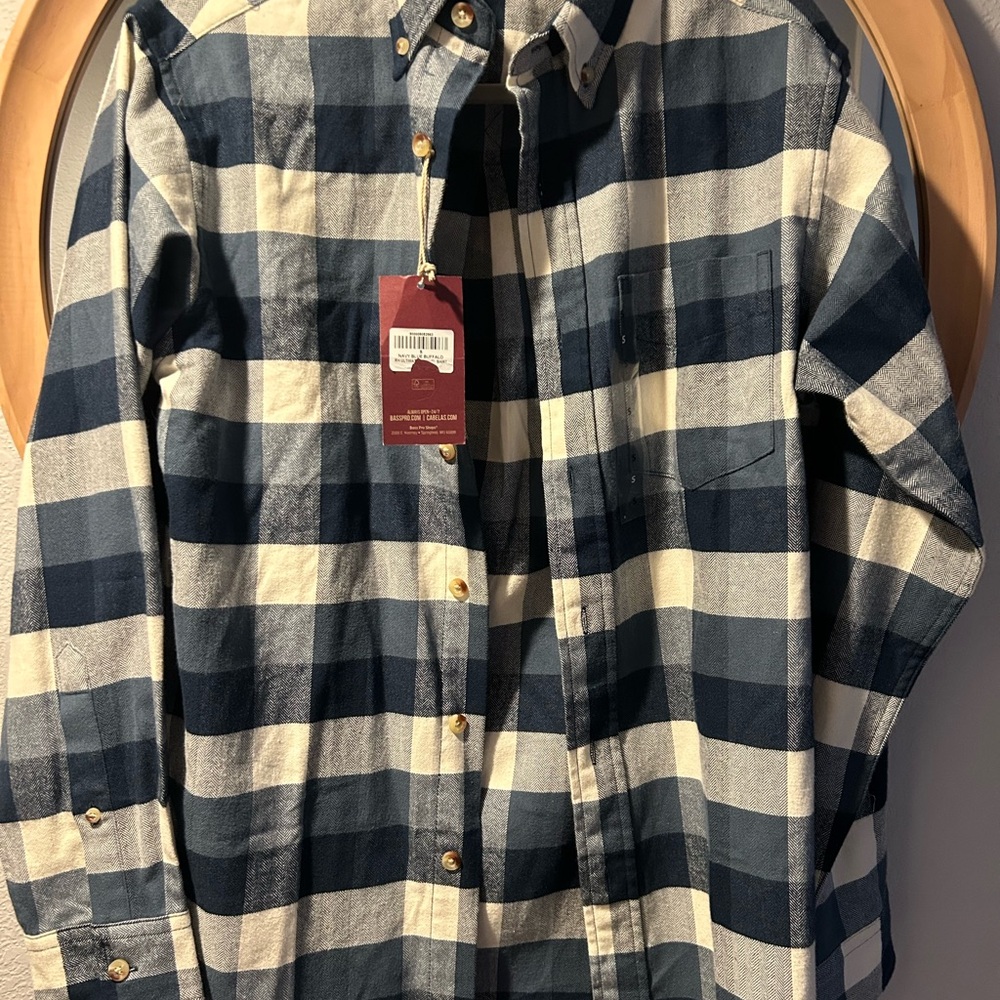 RedHead Navy and Cream Plaid Women's Button Down Shirt